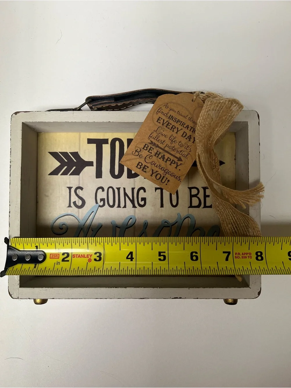 White Wooden Decorative Box Sign - 